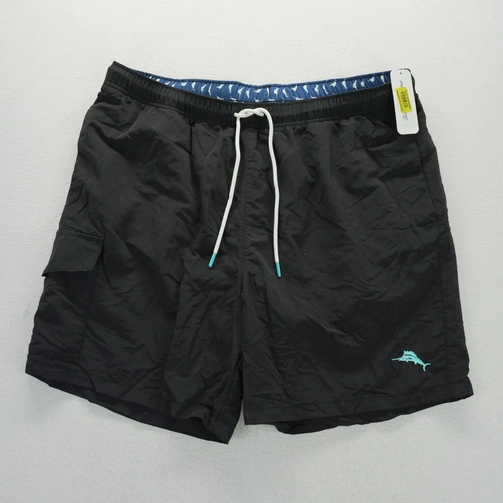 Tommy Bahama Naples Coast Mens Black Swim Trunks UPF 30 Size Large TR918998